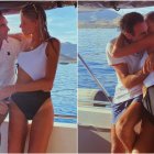 La pareja en el mar, dos imágenes publicadas en Instagram por Ana Soria.