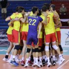 Los jugadores de España celebrando la victoria.