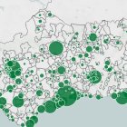 Mapa con los casos diagnosticados en los municipios andaluces.
