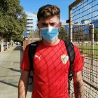 Jordi Escobar después del entrenamiento de este sábado en la Vega de Acá.