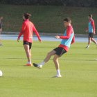 Jorge Cuenca en el entrenamiento de este jueves.