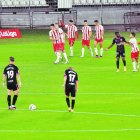 José Carlos Lazo cierra el puño celebrando el primer gol del Almería.