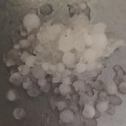 Imagen del tamaño del granizo caído.