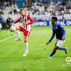 Iván Balliu en el Oviedo-Almería de la pasada Liga.