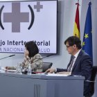 Carolina Darias y Salvador Illa, durante la rueda de prensa de este martes.