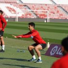 César de la Hoz en el entrenamiento de este lunes.