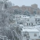 Impresionante y bella imagen del castillo-palacio de Vélez Blanco nevado.