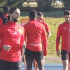 Pedro Mendes en el entrenamiento de este miércoles.