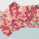 Tasa de incidencia en los municipios andaluces.