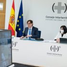Salvador Illa y Carolina Darias durante el Consejo Interterritorial del Sistema Nacional de Salud el 4 de enero de 2020.
