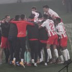 Celebración del equipo tras derrotar a Osasuna en los penaltis.