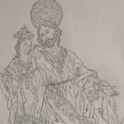 Boceto de los hermanos Cava de la imagen de San José.