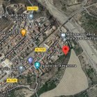 Lugar del epicentro señalado con el icono rojo en Almanzora.