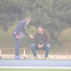 José Gomes hablando con Mohamed Adel en la sesión de este miércoles.