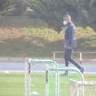 José Gomes en el entrenamiento de este jueves.