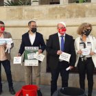 Pedro Segura, Ángel Laynez, Pedro Sánchez-Fortún y María del Mar Sánchez, en la última movilización llevada a cabo por ASHAL.