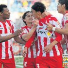 Uche, Piatti, Marcelo y Ulloa celebrando el primer gol del Almería.