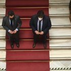 Juanma Moreno, a la izquierda de la foto.