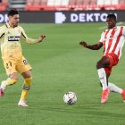 Sergio Akieme en el encuentro del lunes frente al Espanyol.