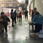 Vacunódromo en el Palacio de los Juegos Mediterráneos.