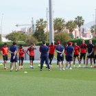 Charla de Rubi a la plantilla para que no caiga en la presión.