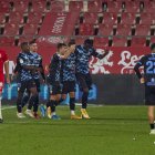 La celebración del gol de Umar Sadiq en Girona.