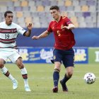 Jorge Cuenca en el partido contra Portugal (0-1).