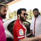 Mohamed El Assy, Turki Al-Sheikh y Mostafa Yilmaz en su primera visita a Almería.