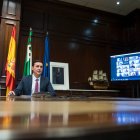 Javier Aureliano García, en una imagen de archivo de un pleno telemático.