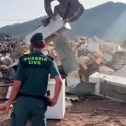 Material incautado por la Guardia Civil procedente de aparatos eléctricos y electrónicos