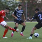 Dani Albiar en el partido ante el Benfica.
