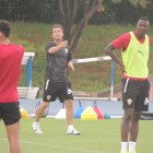 Rubi en el entrenamiento de este jueves.