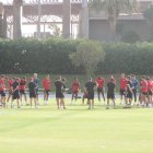 La charla de Rubi antes del entrenamiento.