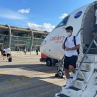 La expedición almeriense a su llegada a León, el sábado por la tarde.