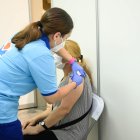 Vacunación en el Palacio de los Juegos Mediterráneos.