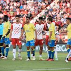 Una jugada del Almería-Las Palmas.