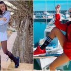 Dos imágenes cedidas por Julia Menú García a LA VOZ en las que aparece en Roquetas de Mar.