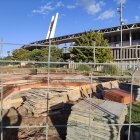 Las obras siguen en el Estadio de los Juegos Mediterráneos.