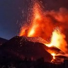 Imagen del Volcán de la Palma en actividad
