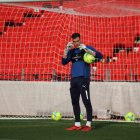 Fernando Martínez en el último entrenamiento antes de las vacaciones.