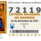 El segundo premio para el 72119.