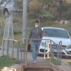 César de la Hoz llegando al Mediterráneo esta mañana.