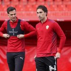 Juan Villar e Íñigo Eguaras en el entrenamiento de este sábado.