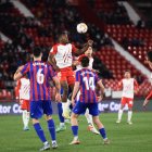 Akieme en una jugada del partido ante el Eibar.