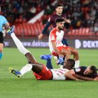 Arnau y Sadiq en el partido con el Huesca celebrado el 27 de noviembre.