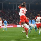Largie Ramazani celebrando el gol contra el Ibiza a principios de febrero.