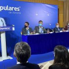 Javier A. García, durante la intervención de esta tarde.