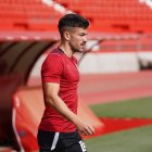 Curro Sánchez saliendo al Estadio en la sesión de este viernes.