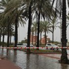 Zona balizada en la parte baja de la Rambla