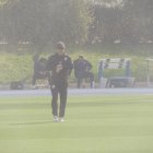 Rubi en el entrenamiento de este lunes.